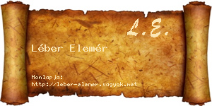 Léber Elemér névjegykártya